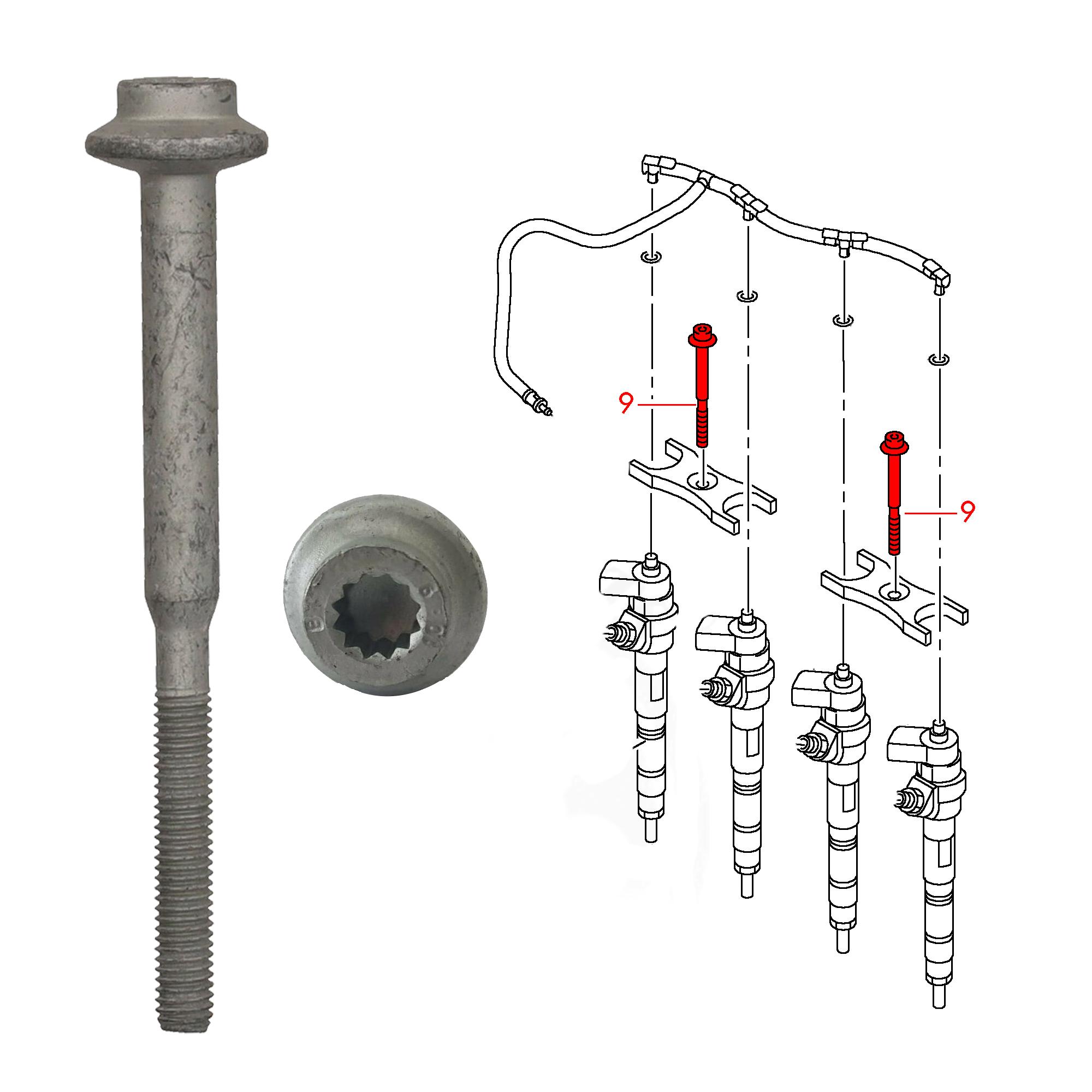 Vis de support injecteur pour Golf 6 A3 Passat Tiguan Octavia 2.0 TDI PARTSLINE SC58236