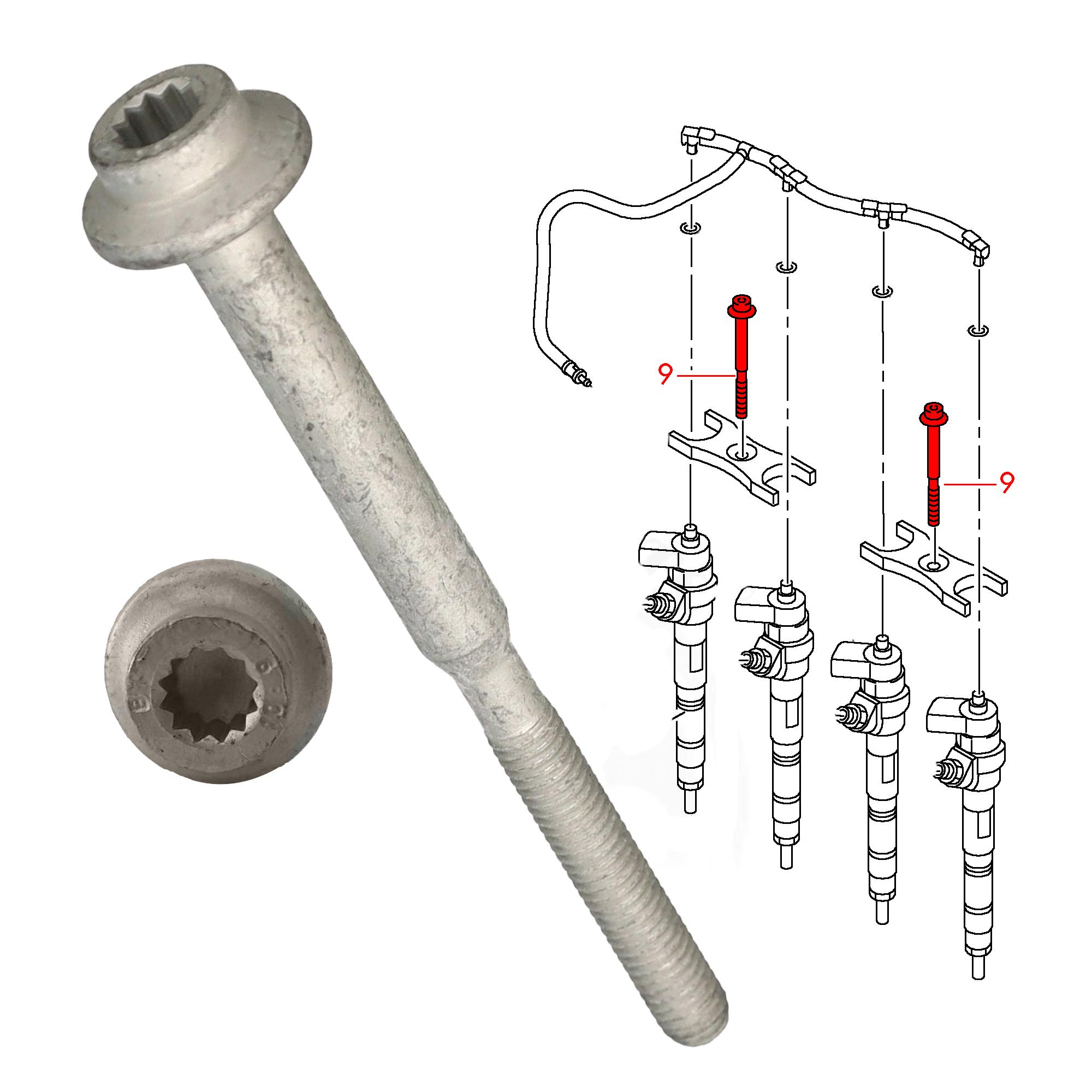 Vis de support injecteur pour Golf 6 A3 Passat Tiguan Octavia 2.0 TDI PARTSLINE SC58236