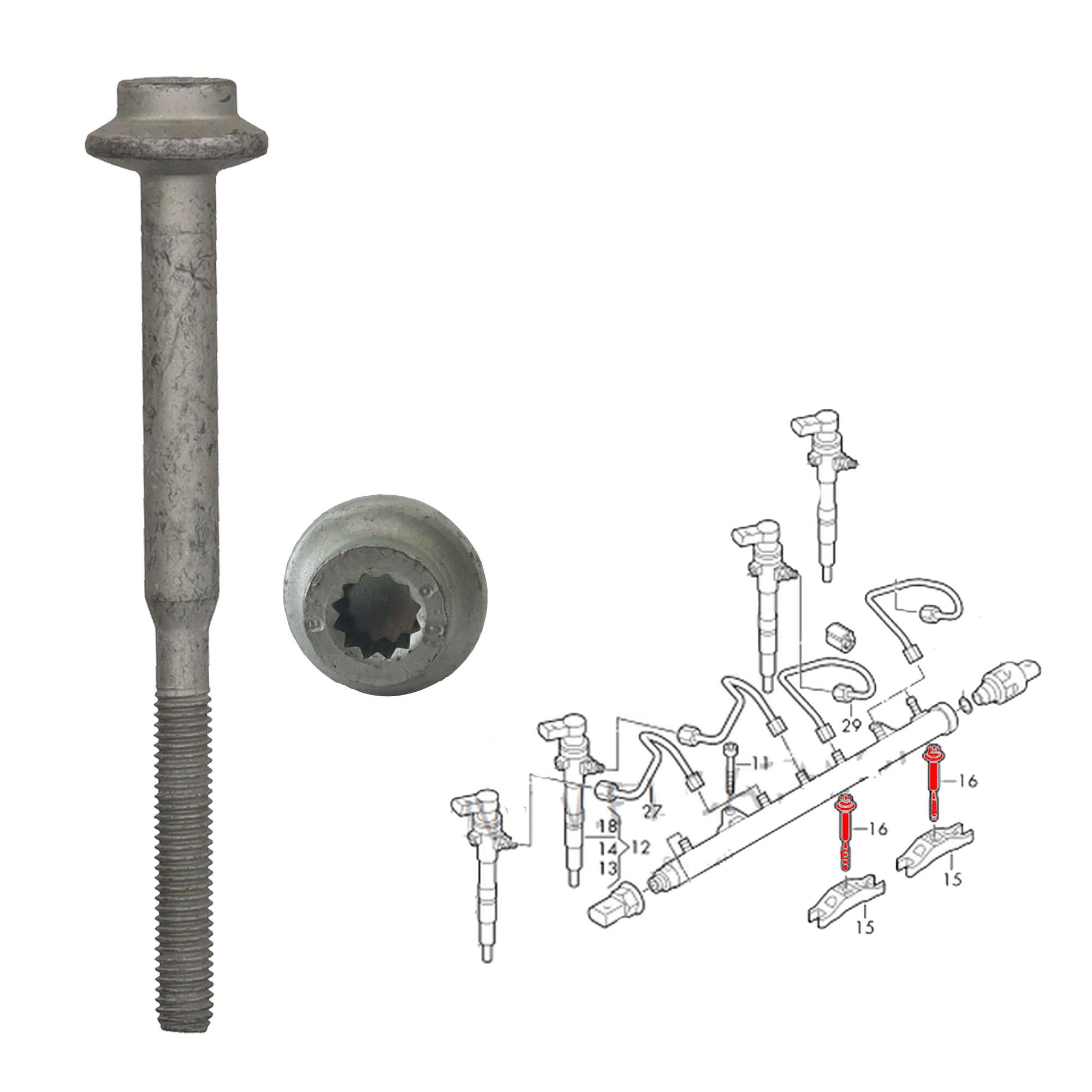Vis support injecteur 1.6 2.0 TDI pour Golf 6 A3 Ibiza Octavia PARTSLINE SC58237