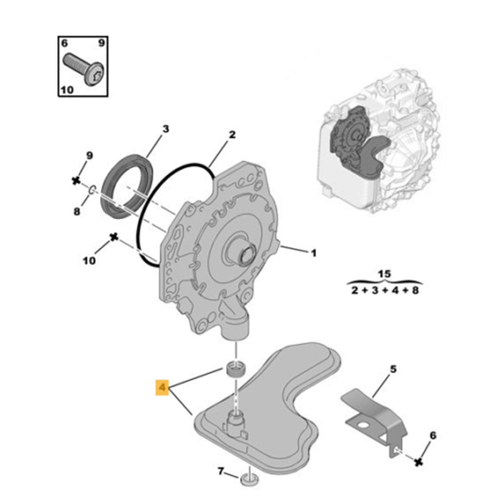 kit révision filtre hydraulique boite automatique AL4, AT8, HP16, DP0 PARTSLINE SC58590