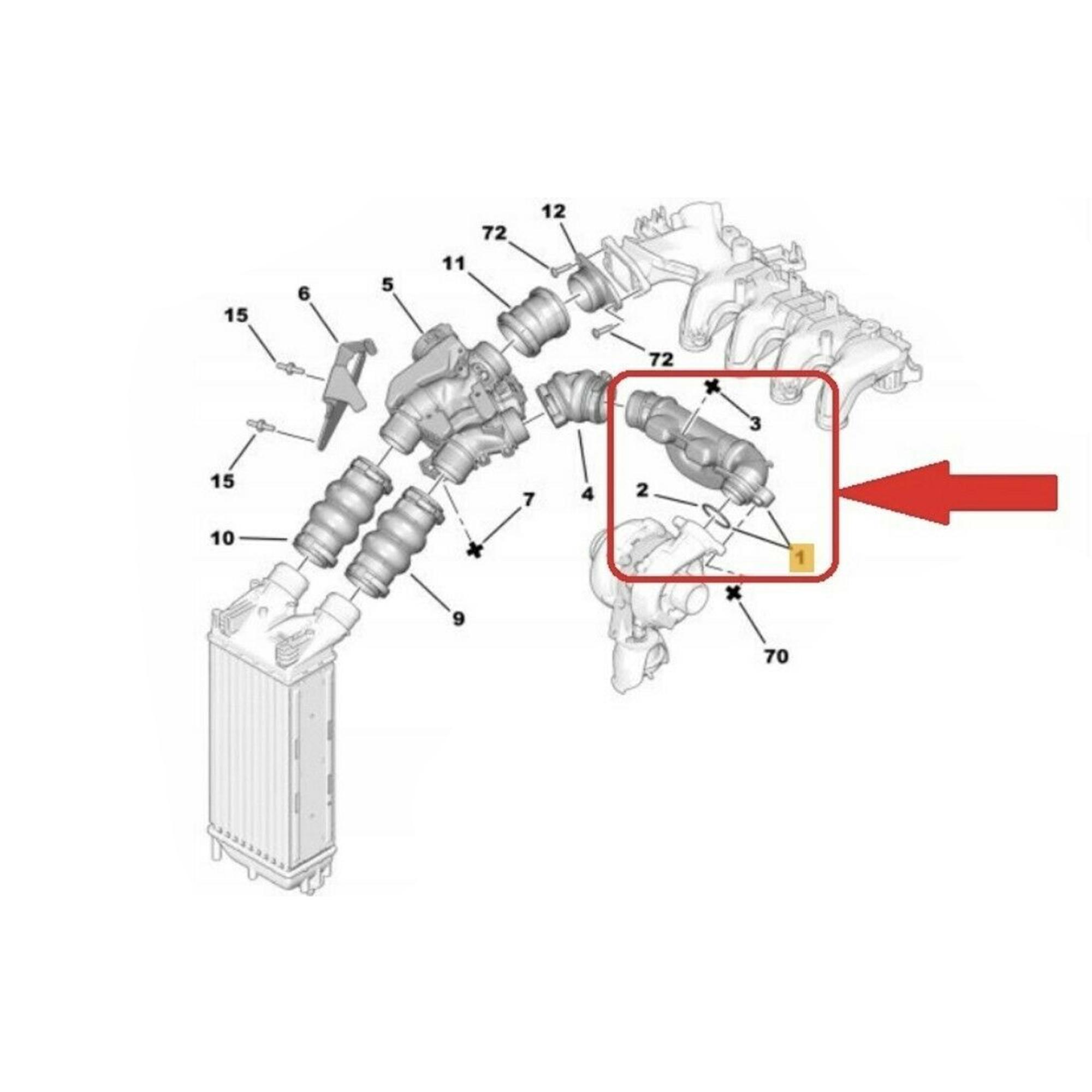 Durite de turbo, gaine de suralimentation pour Citroën, Peugeot, 1.6 HDi PARTSLINE SC59606