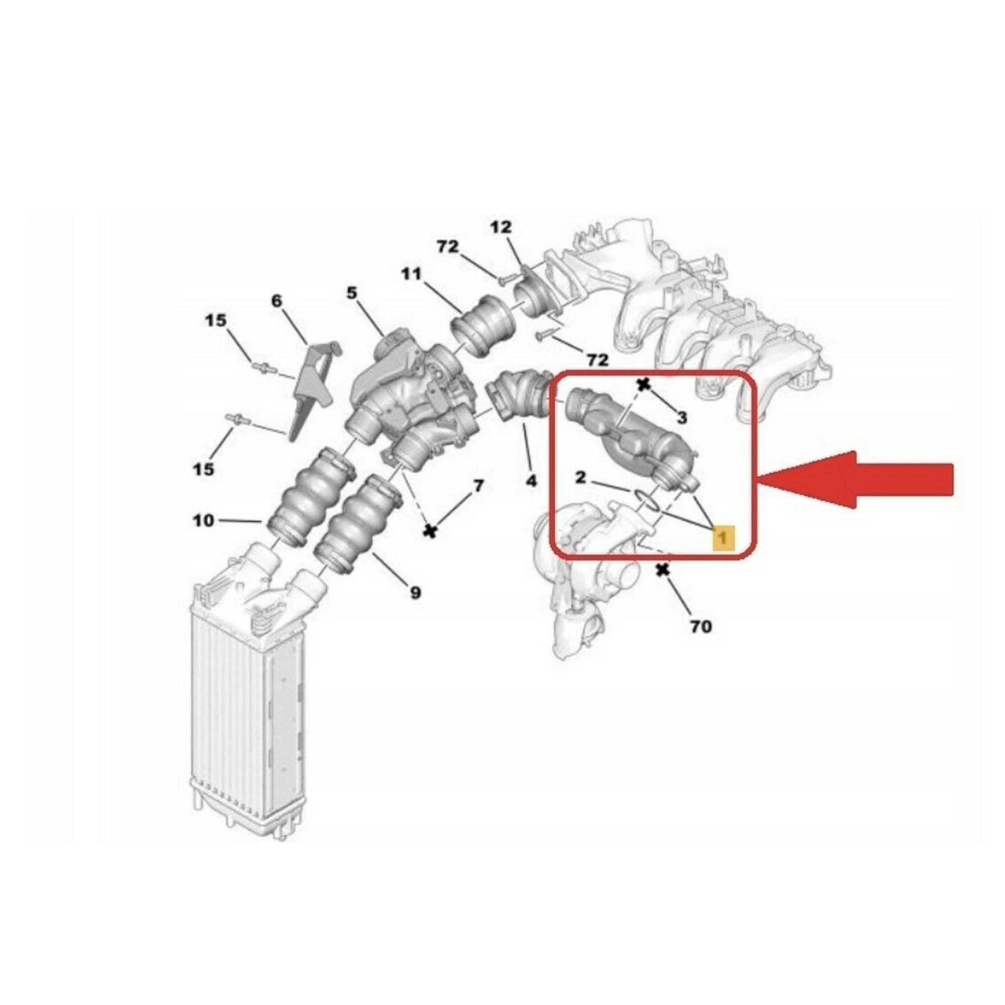 Durite de turbo, gaine de suralimentation pour Citroën, Peugeot, 1.6 HDi PARTSLINE SC59729