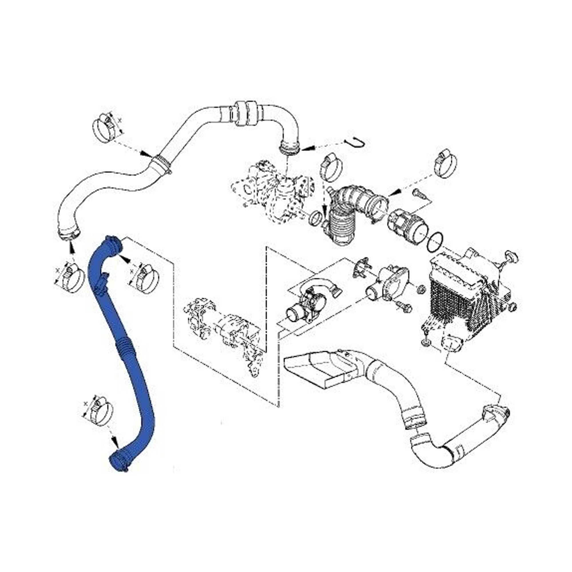 Durite Turbo Gaine Suralimentation pour Renault Megane 2, 3, 4, Scénic 2, 1.5 dCi PARTSLINE SC59731