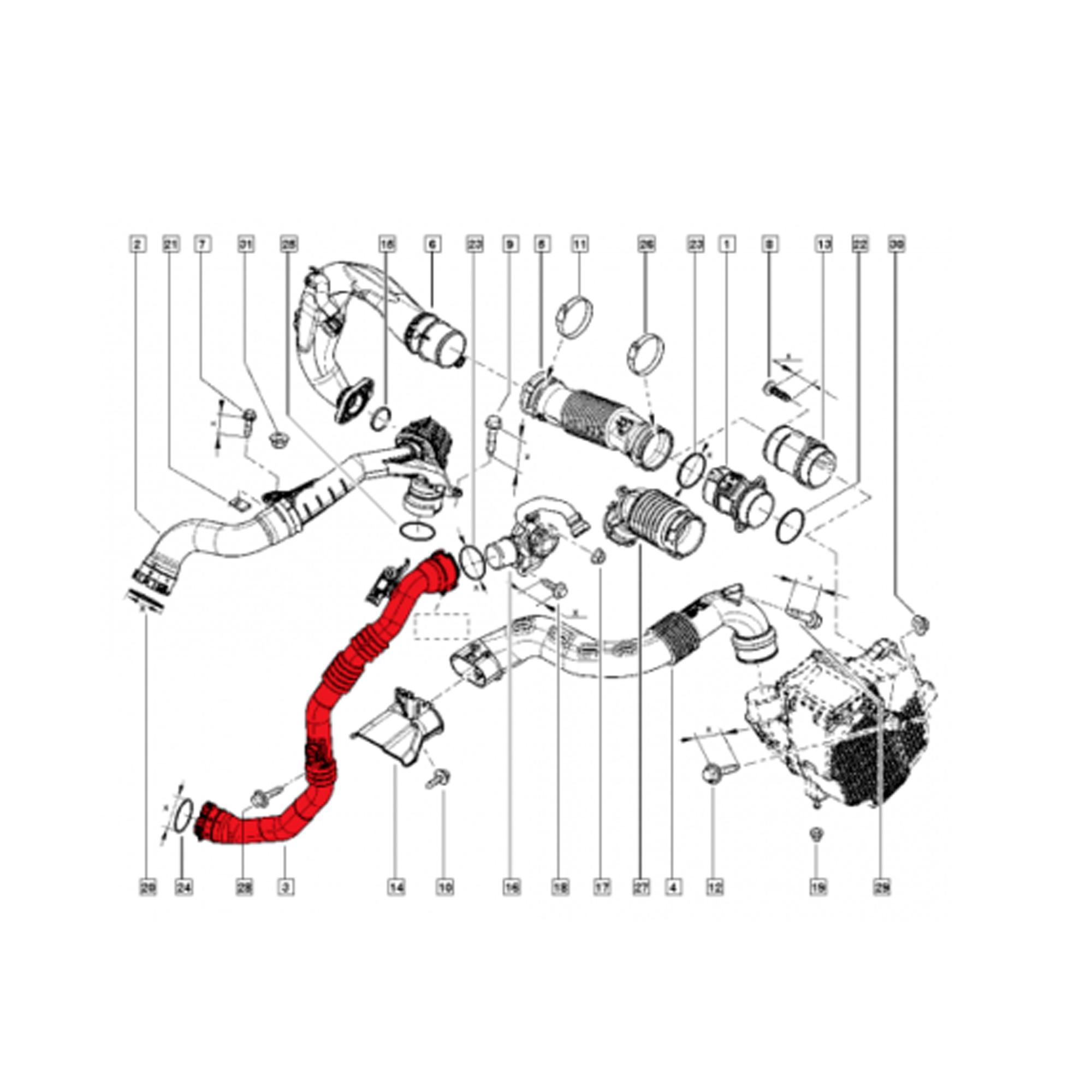 Durite de turbo pour Dacia Renault 1.5 dCi 75 90 110 PARTSLINE SC59734