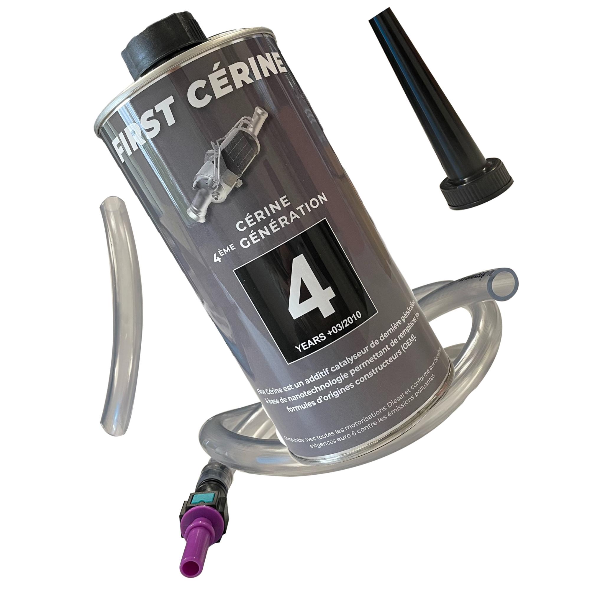 Bidon de 1 litre d'additif FAP Cerine NOIR Diesel HDI + kit de remplissage PARTSLINE SC59862
