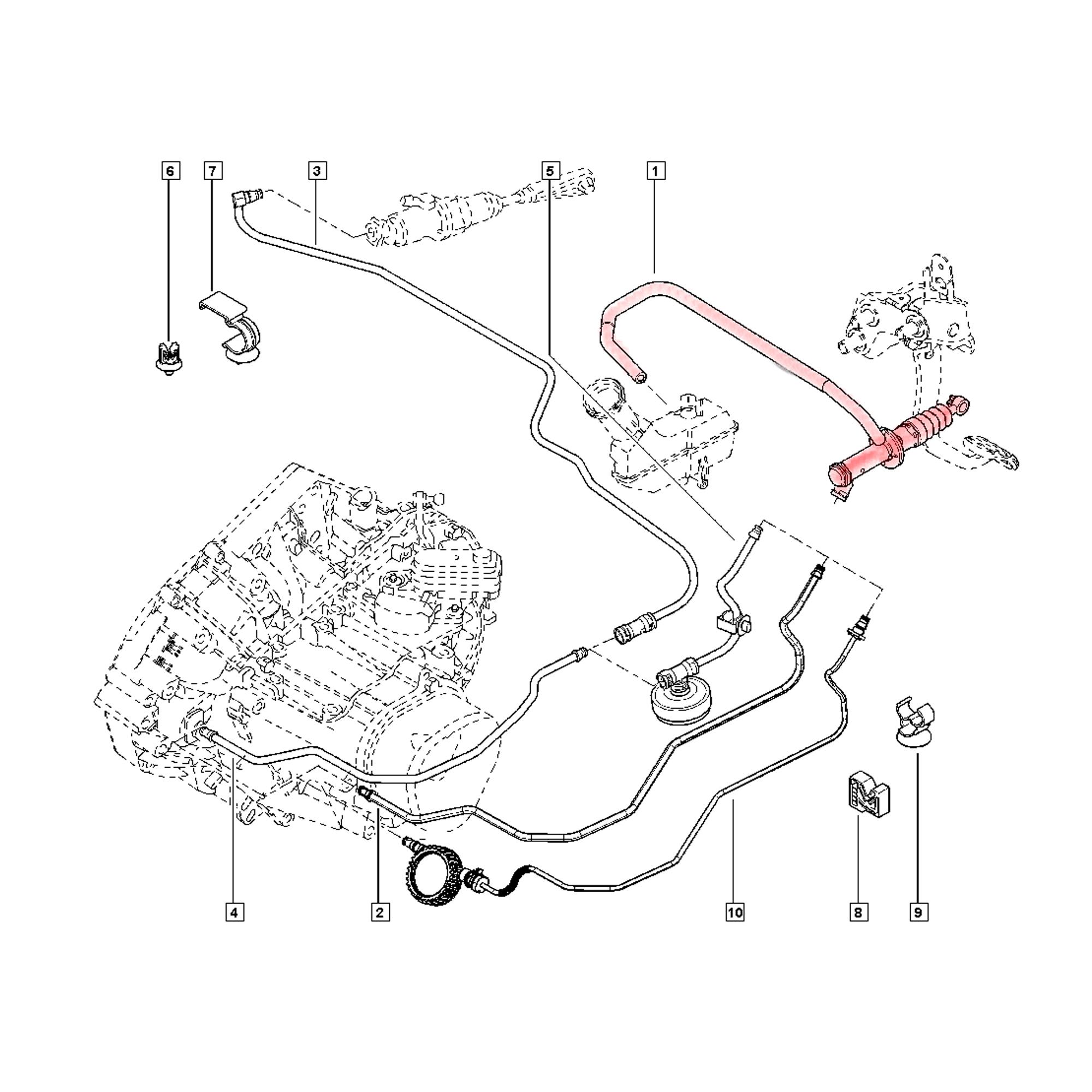 Cylindre, émetteur d'embrayage pour Renault Clio 3, Modus 1.5 dCi PARTSLINE SC59871