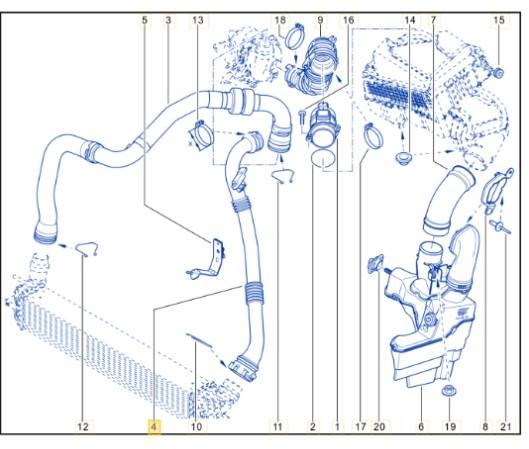 Durite de turbo, gaine de suralimentation pour Renault Laguna 3 1.5 dCi PARTSLINE SC59880