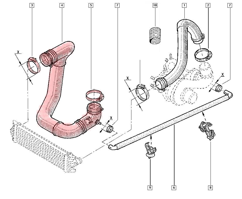 Durite turbo pour 2.5 dCi CDTi DTI Master 2 Movano A Interstar PARTSLINE SC59882