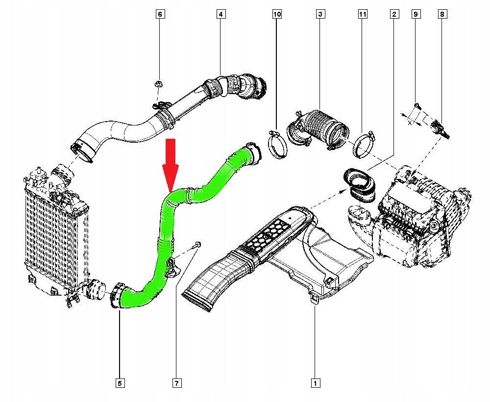 Durite de turbo, gaine de suralimentation pour Nissan, Renault 1.5 dCi PARTSLINE SC60109