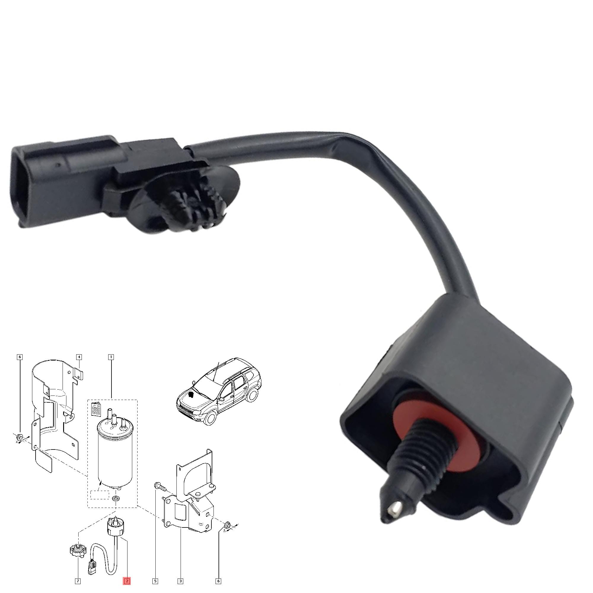 Capteur d'eau Filtre à Gasoil Carburant pour Dacia Duster, Logan, Sandero 1.5 dCi PARTSLINE SC60367