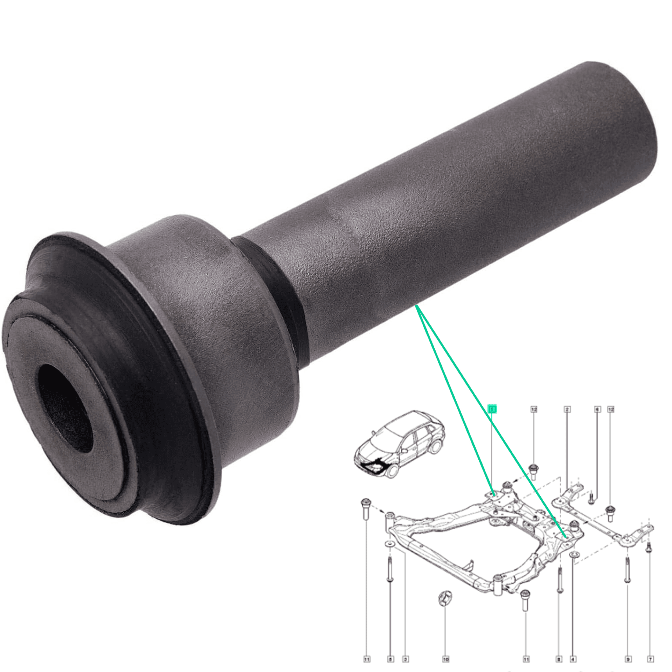 Silentbloc avant de berceau pour Juke Qashqai X-Trail Koleos PARTSLINE SC60831