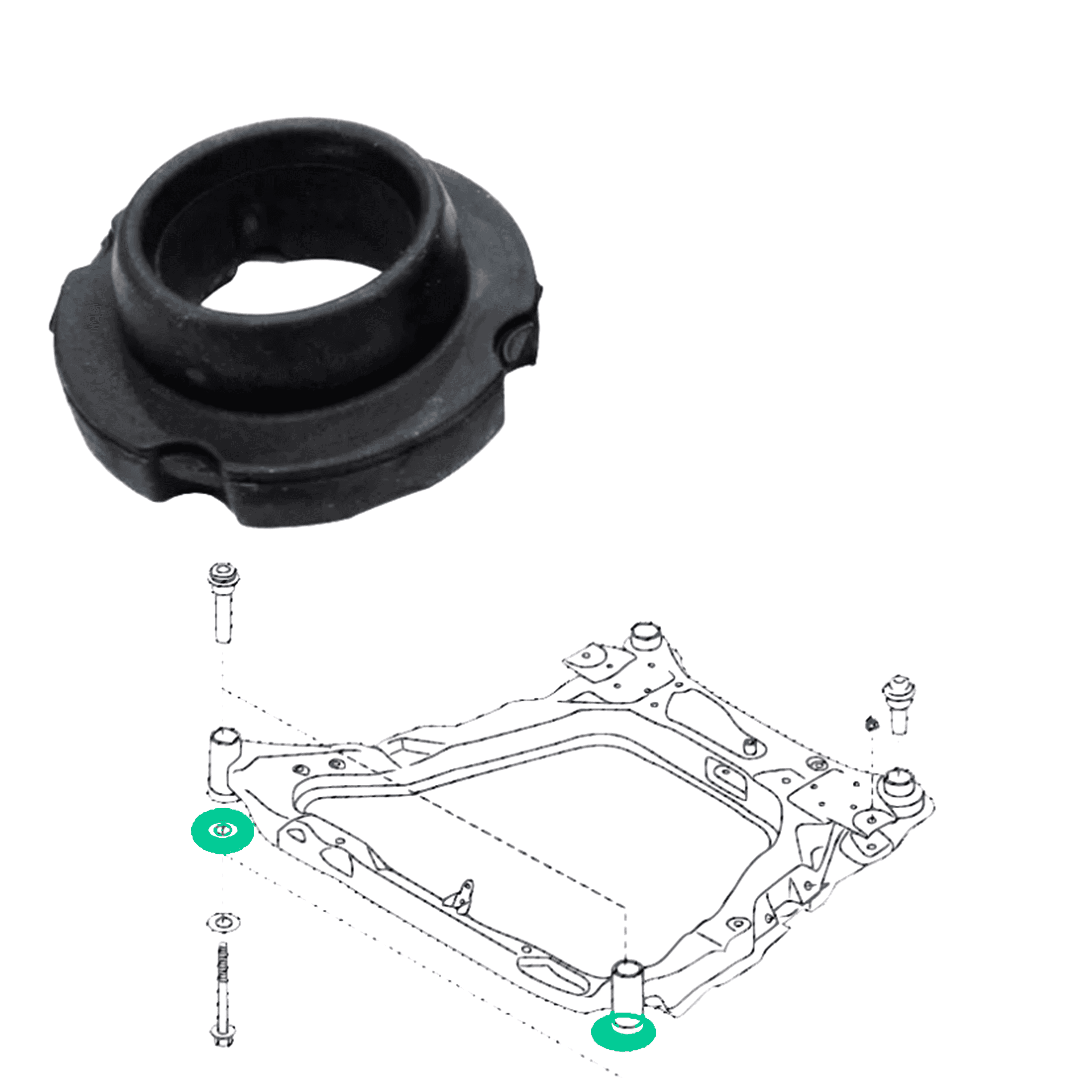 Silentbloc support berceau pour Juke Qashqai X-Trail Koleos 1 PARTSLINE SC60833