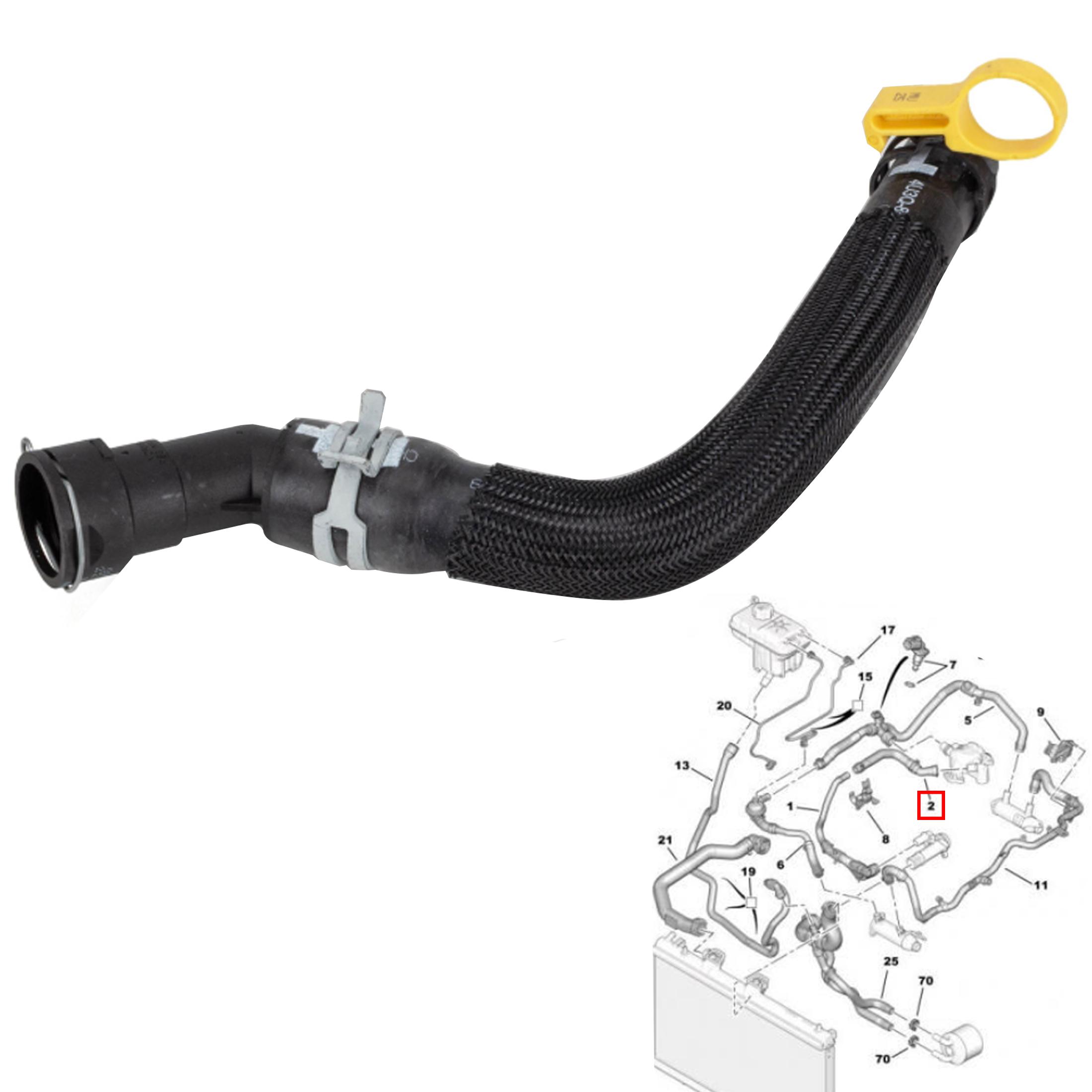 Tuyau, durite de refroidissement pour Citroën C5 C6, Peugeot 407 607 2.7, 3.0 HDi PARTSLINE SC60884