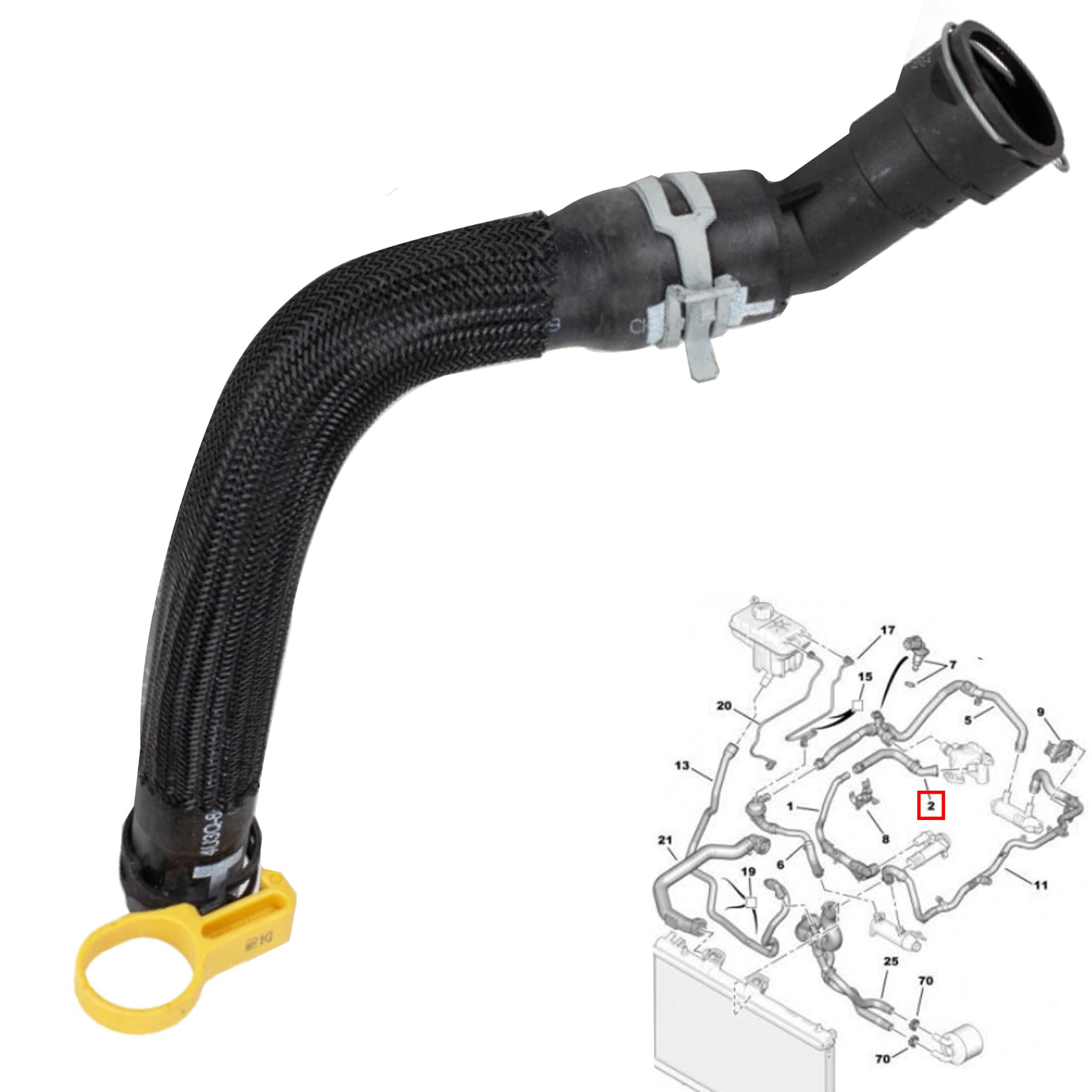 Tuyau, durite de refroidissement pour Citroën C5 C6, Peugeot 407 607 2.7, 3.0 HDi PARTSLINE SC60884