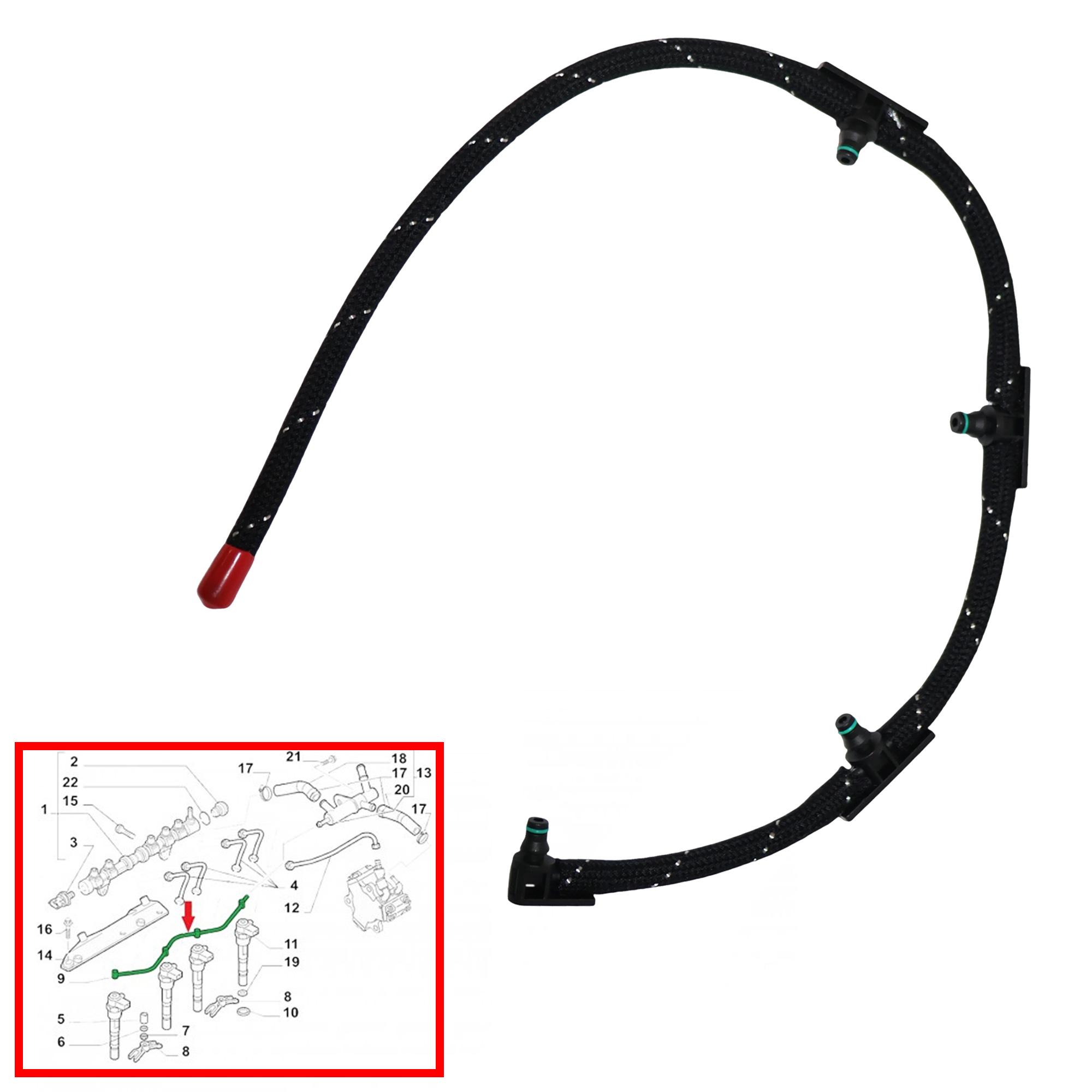 Tuyau de retour injecteur de Gasoil pour 1.3 CDTi 1.3L D Multijet JTD Hdi PARTSLINE SC60899