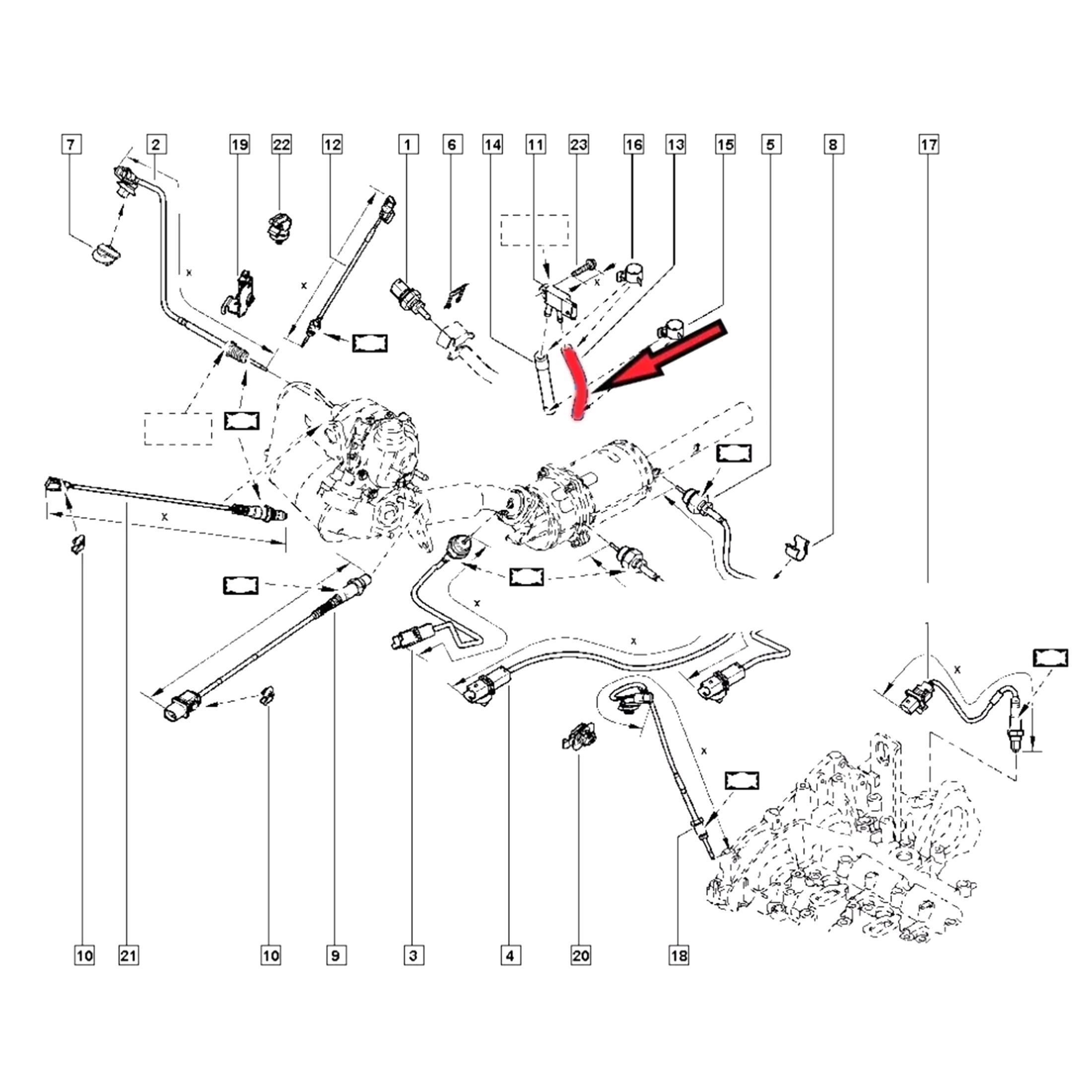 Tuyau durite du capteur pression differentielle de FAP pour 1,5 dCi PARTSLINE SC60901