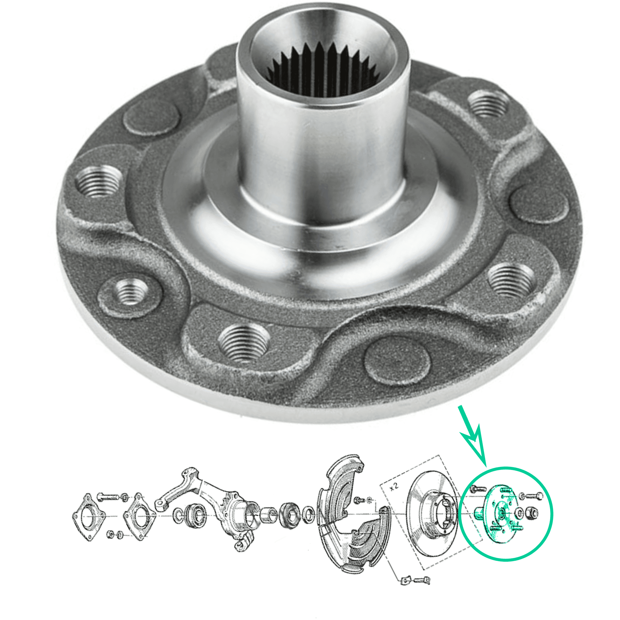 Moyeu de roue pour Duster Fluence Grand Scénic 3 Megane 3 et 4 Scénic 3 PARTSLINE SC60902