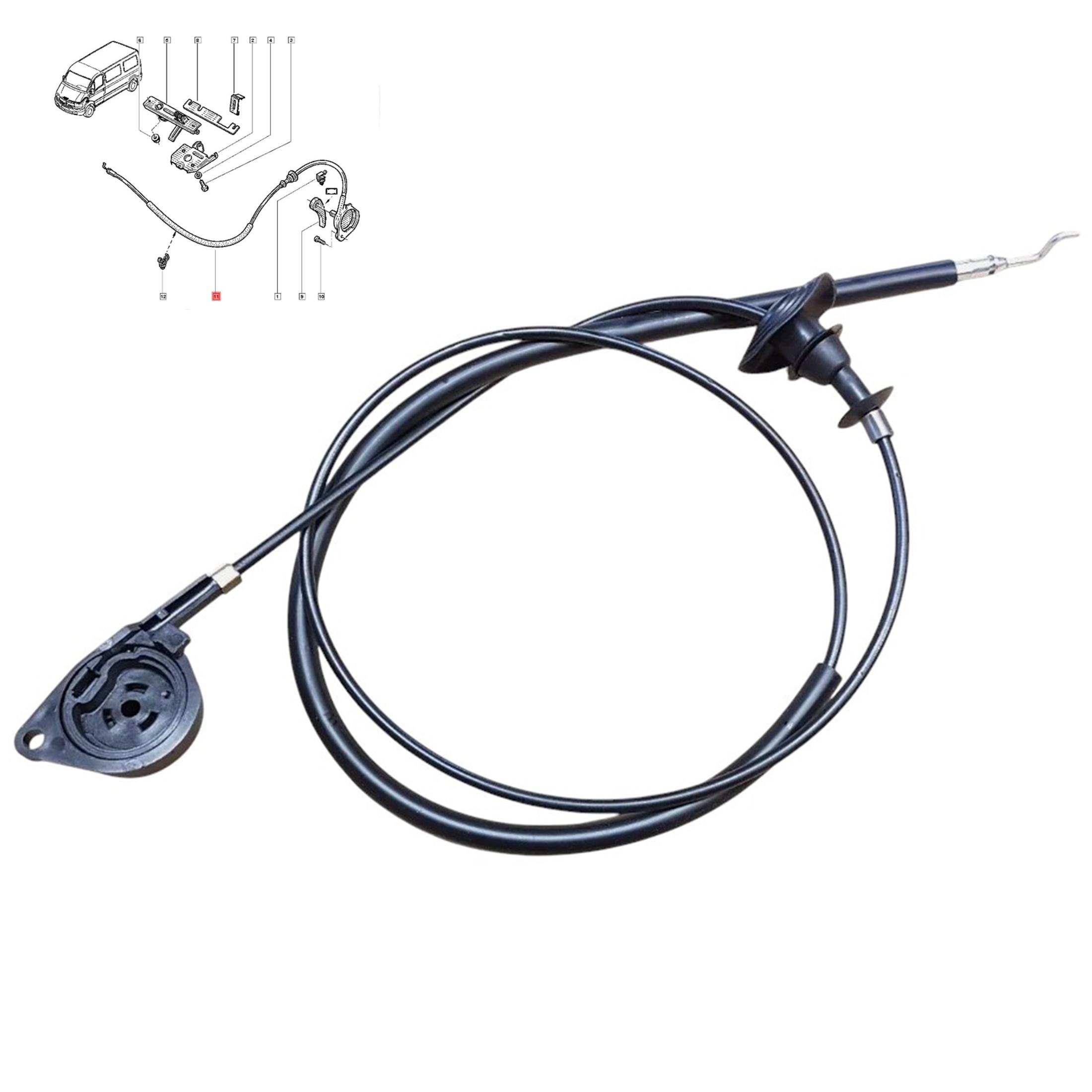 Câble ouverture capot 1640mm pour Renault Master 2 Movano A Interstar PARTSLINE SC60998