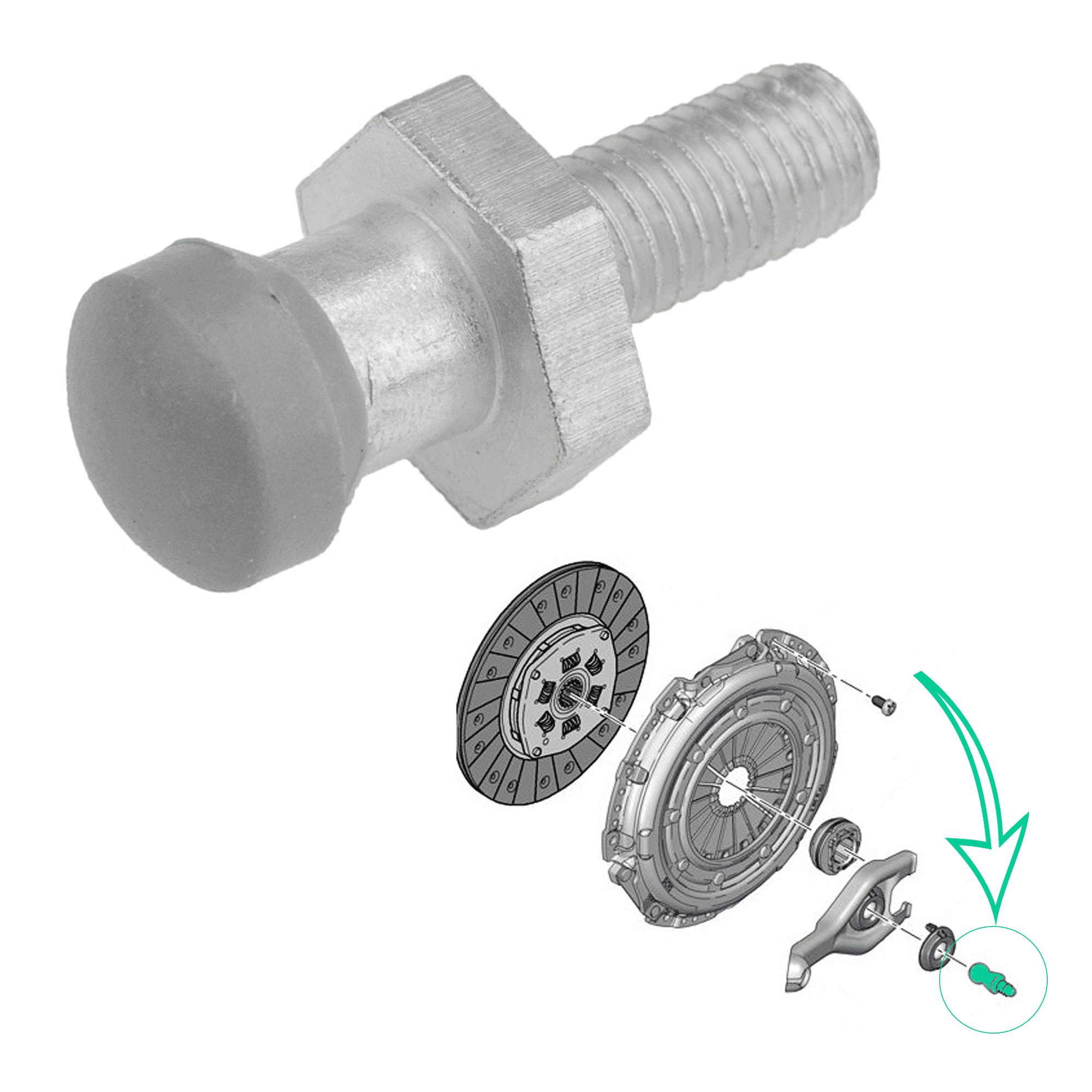 Rotule de fourchette embrayage pour Audi, Seat, Skoda, 1.0 TFSI 1.6 TDI 2.0 TDI VW PARTSLINE SC61008