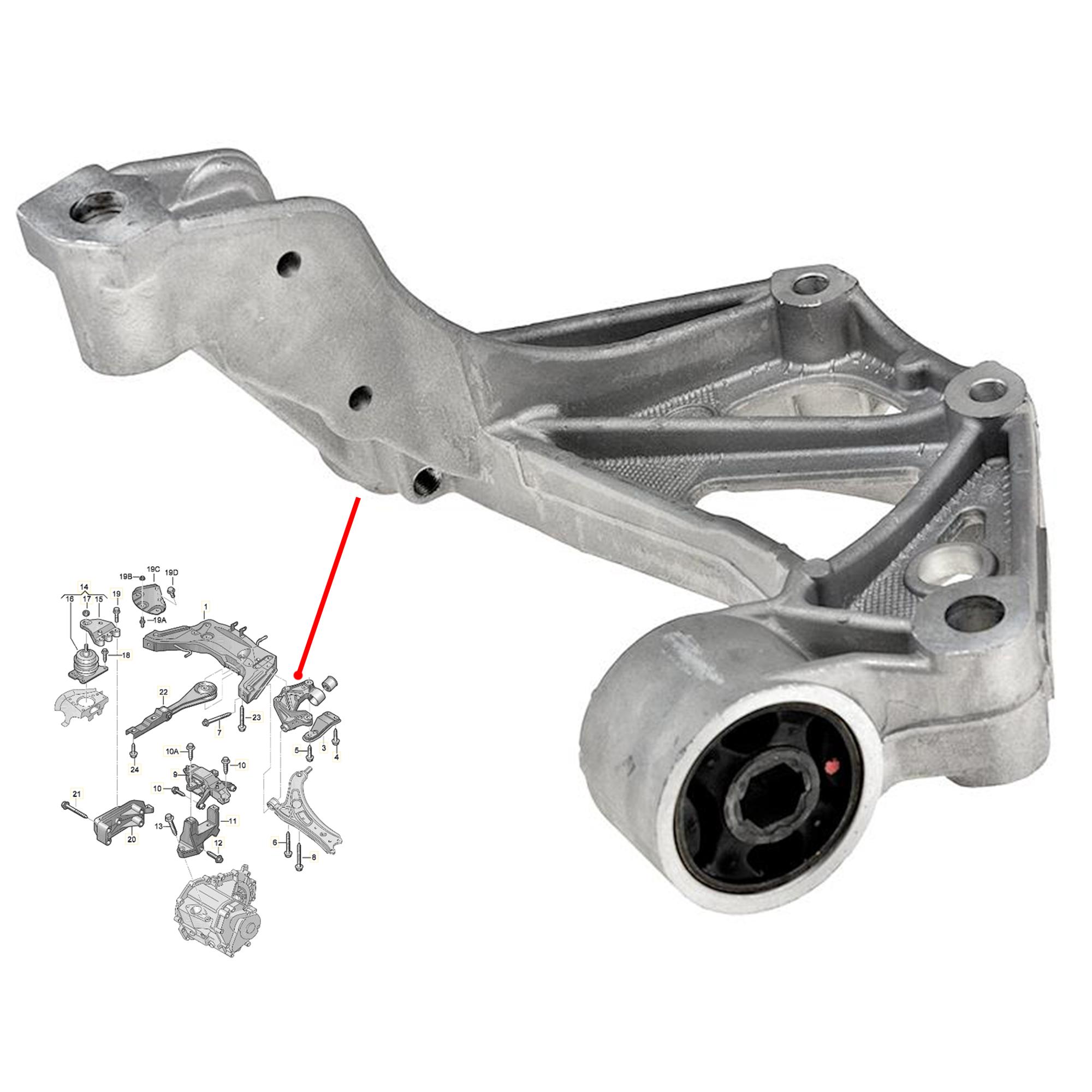 Support triangle suspension avant gauche pour Ibiza Polo Fabia PARTSLINE SC61201