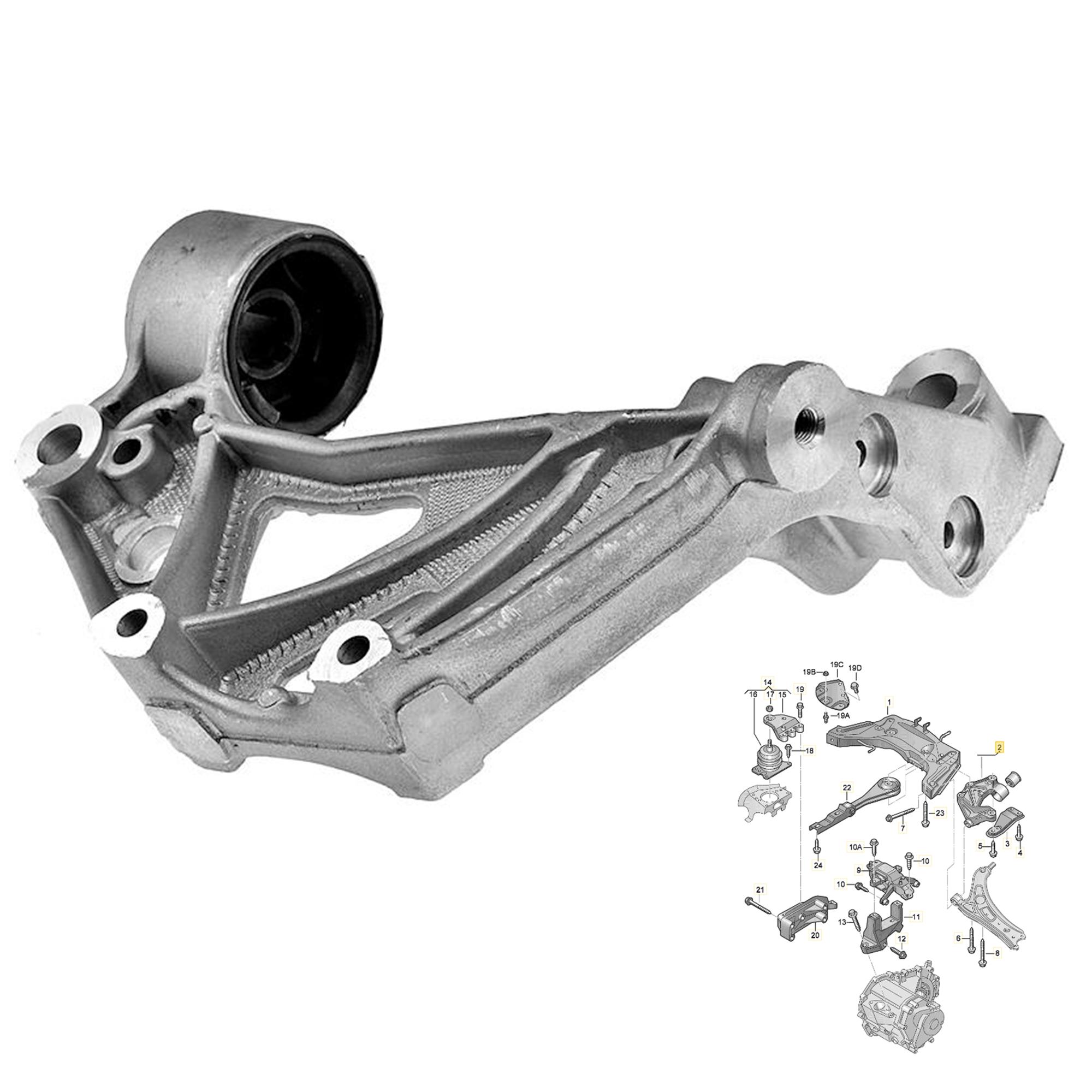 Support triangle suspension avant droit pour Ibiza Polo Fabia PARTSLINE SC61205