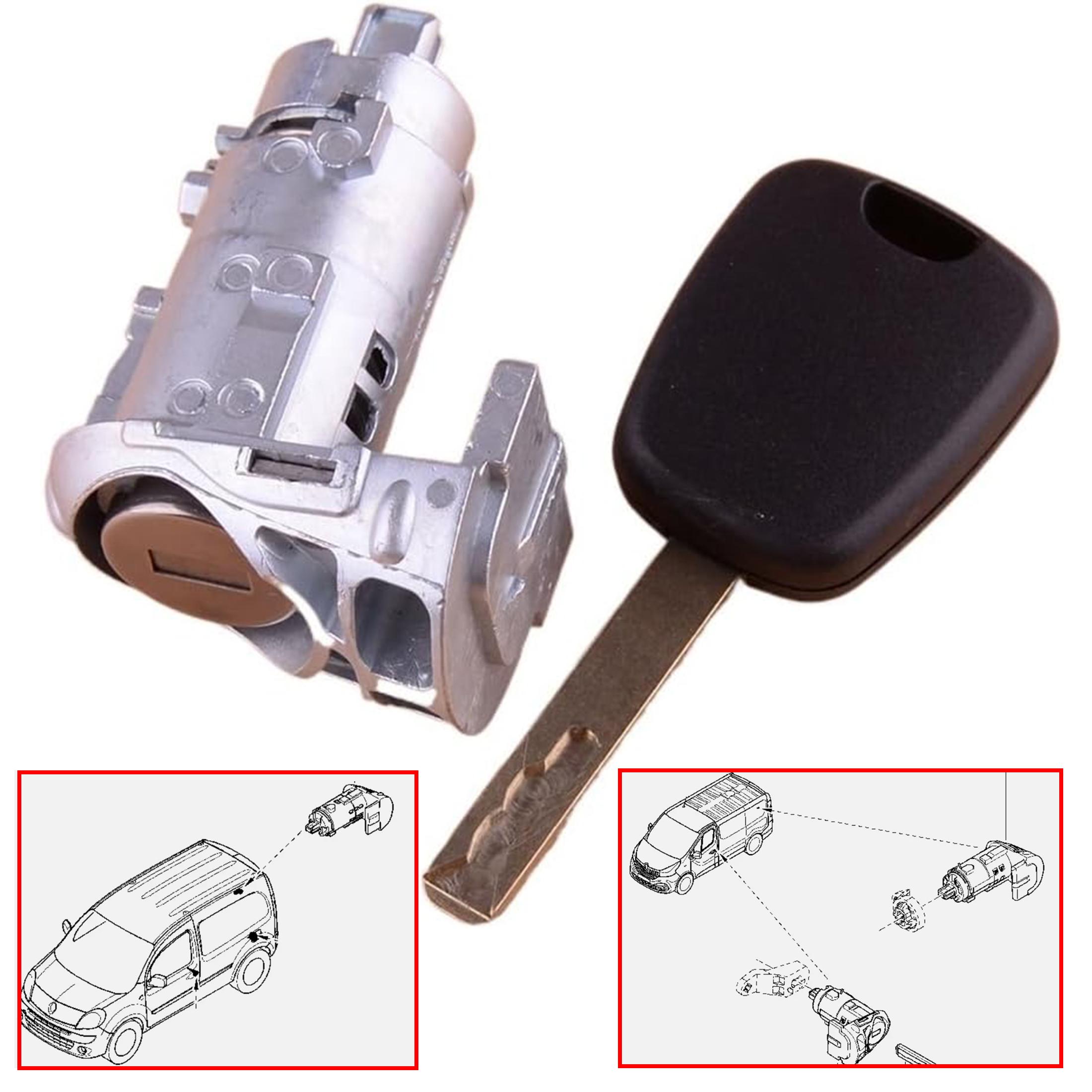 Barillet serrure avant gauche porte arriere pour Master Trafic 3 Movano B Kangoo 2 PARTSLINE SC61236