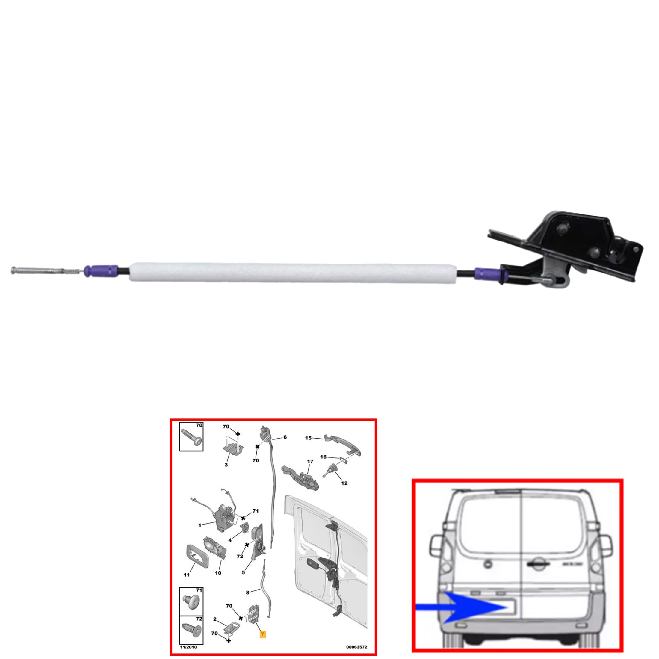 Serrure porte arrière gauche inférieure pour Jumpy Expert Scudo (Depuis 2016) SC61264