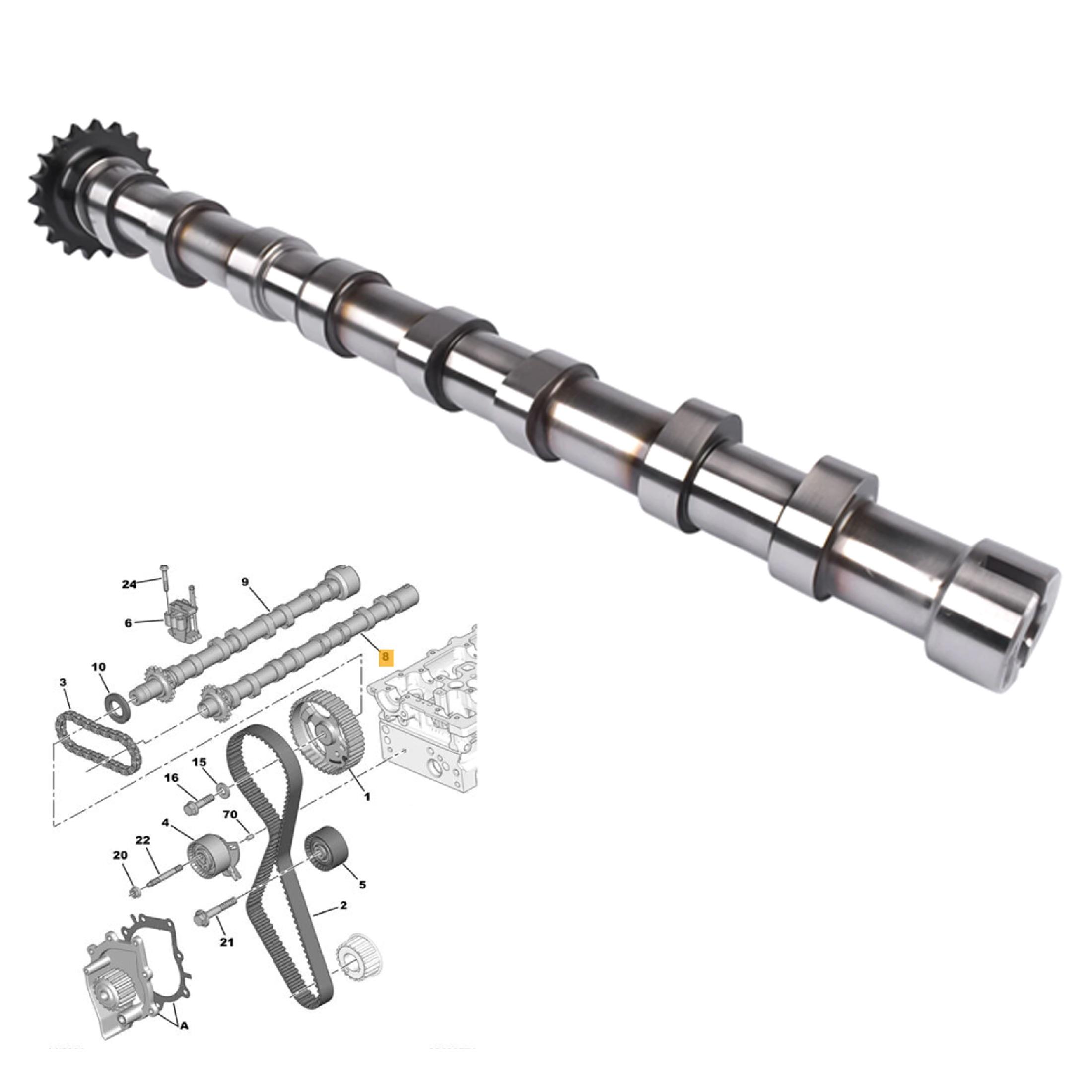 Arbre a cames admission pour Citroen 2.0 BlueHDi 2.2 HDi TDCi PARTSLINE SC61341