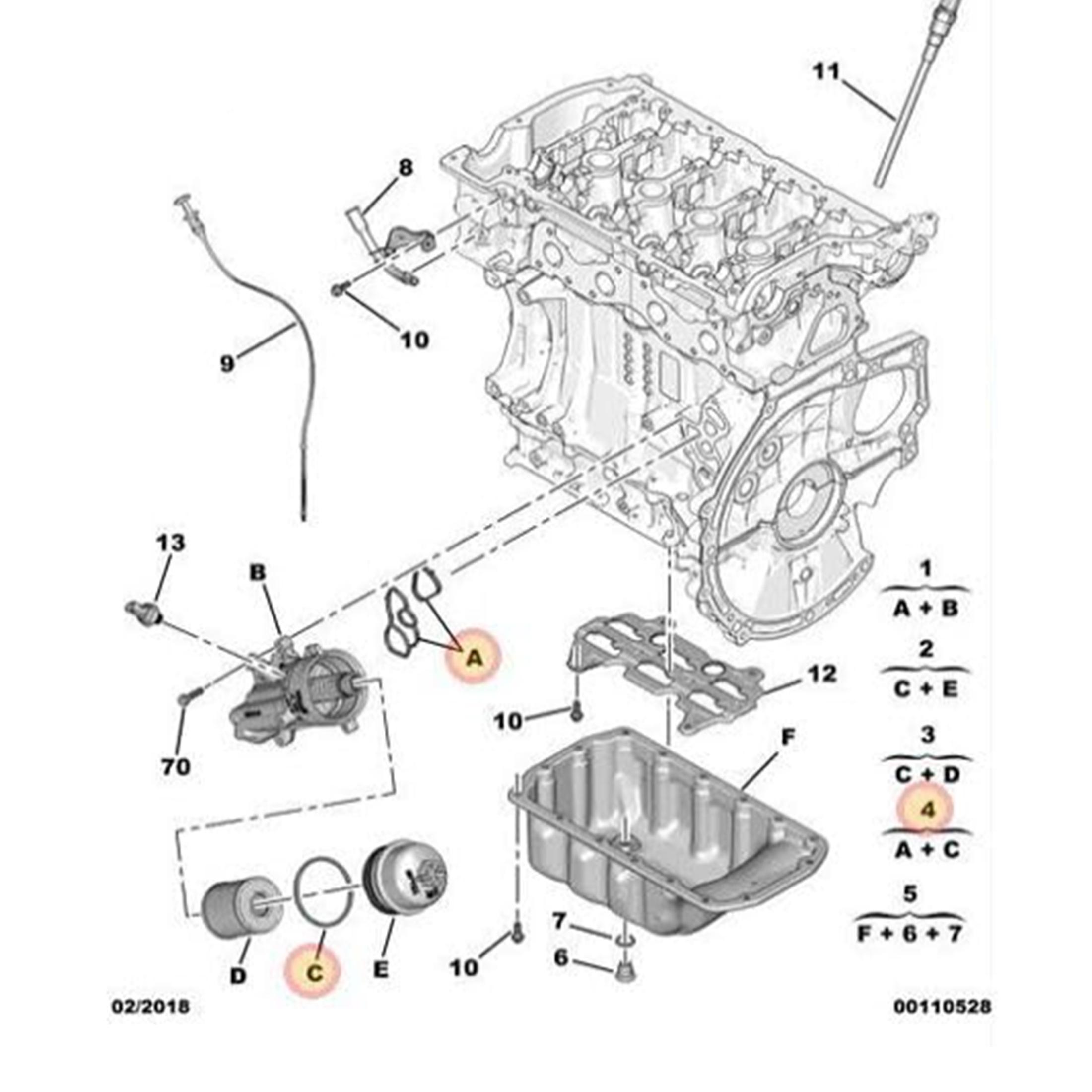 Kit joints boitier filtre a huile pour 1.6 THP VTi PureTech PARTSLINE SC61382
