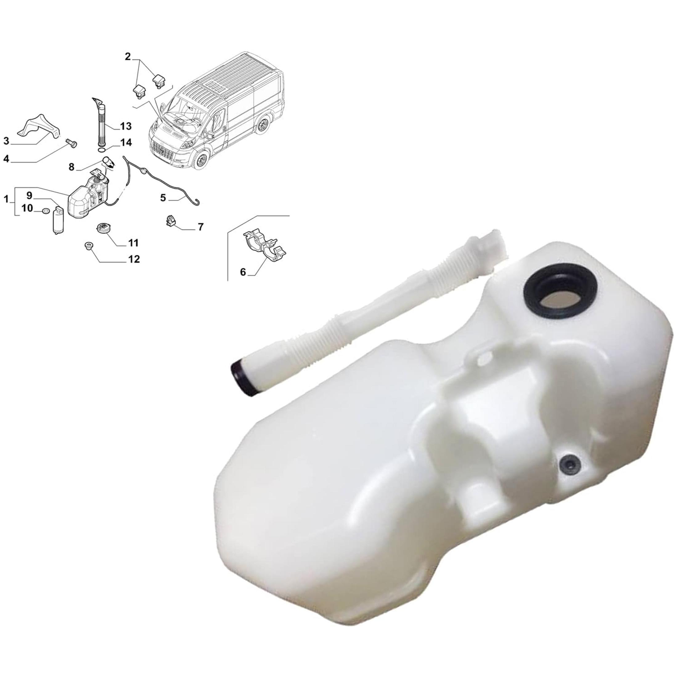 Réservoir lave glace pour Boxer Jumper Ducato depuis 2006 PARTSLINE SC61384