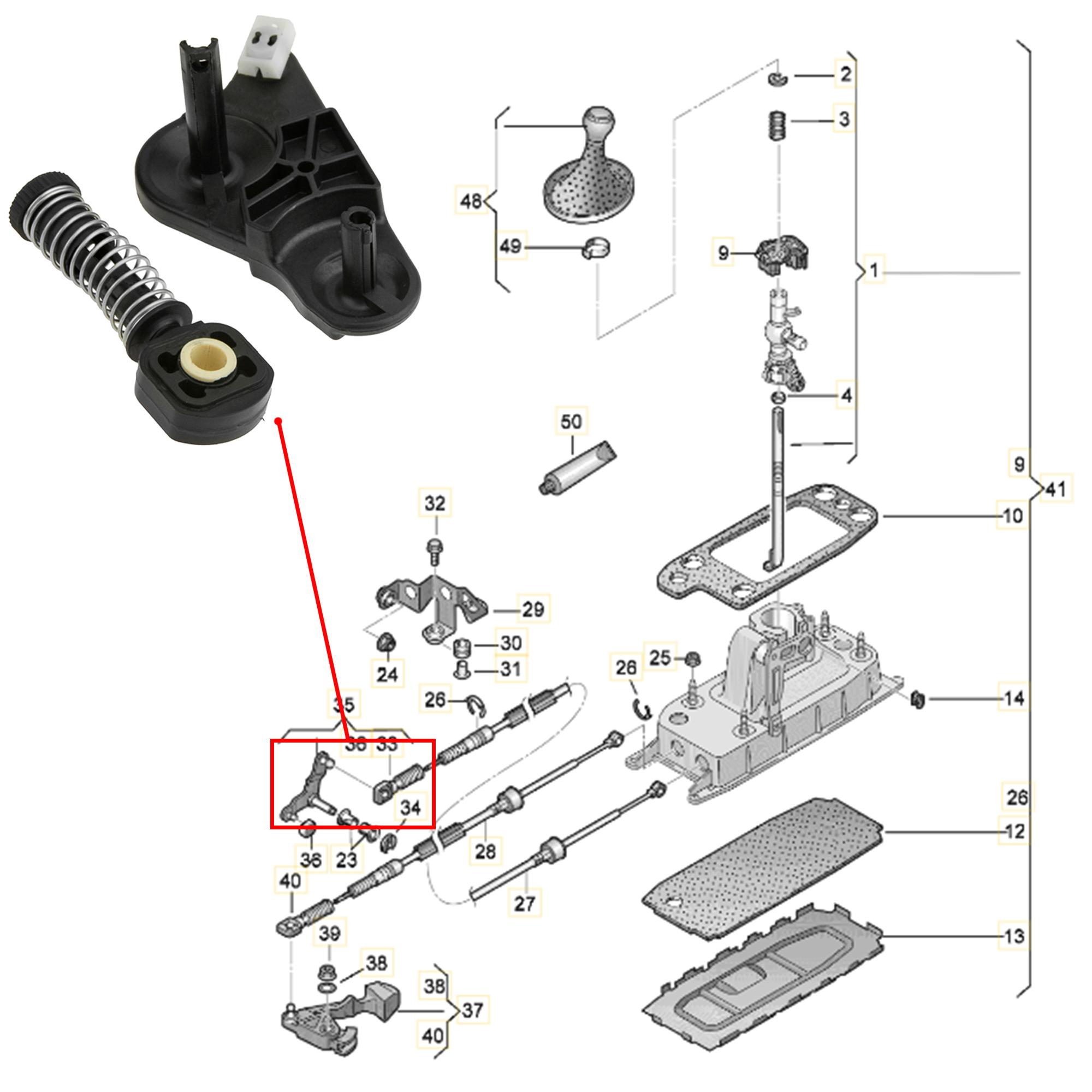 Kit reparation levier de vitesse pour Polo Ibiza Fabia A1 PARTSLINE SC61477