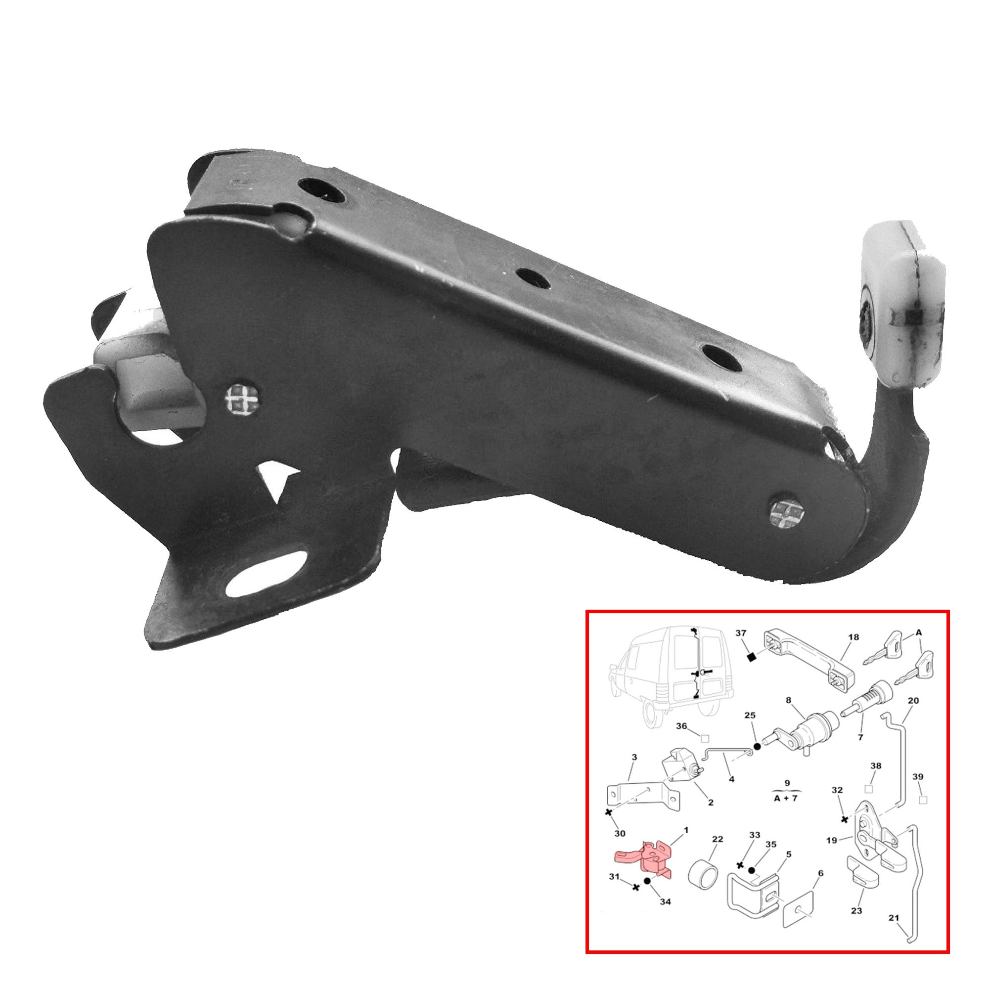 Serrure Verrou porte arriere pour Citroën C15 camionnette PARTSLINE SC61571