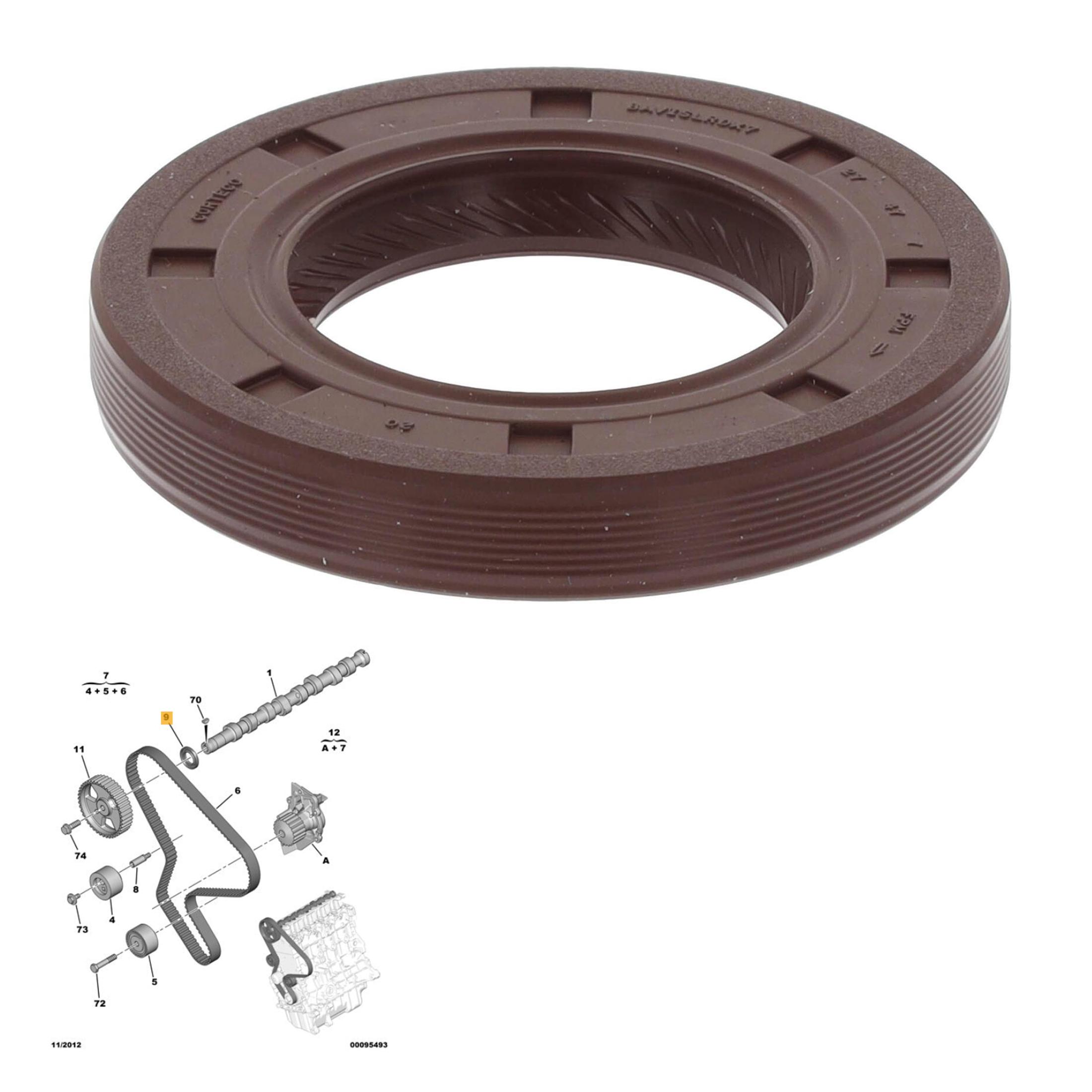 Joint arbre cames echappement pour Peugeot 3008 308 508 2.0 HDi PARTSLINE SC61690