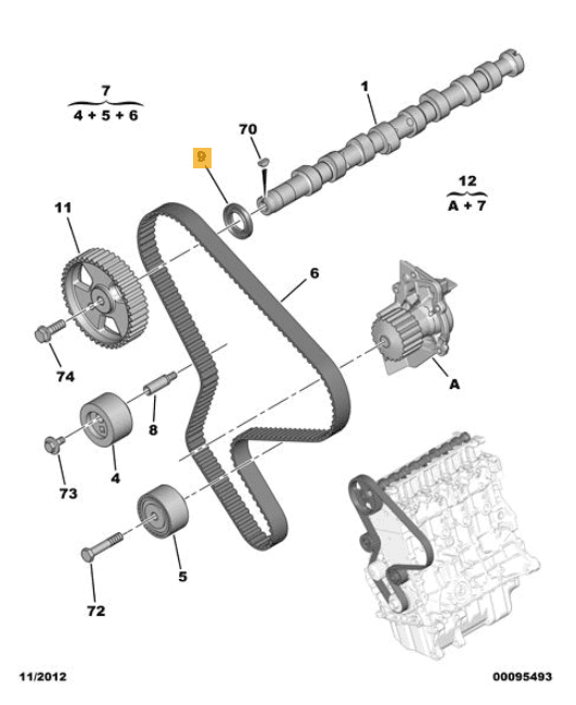 Joint arbre cames echappement pour Peugeot 3008 308 508 2.0 HDi PARTSLINE SC61690