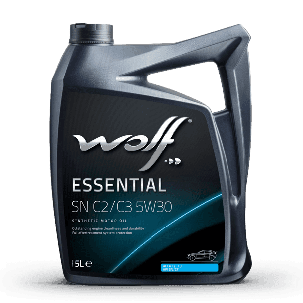 Huile moteur 5W30 C2/C3 ESSENTIAL SN - Bidon 5 Litres - WOLF 1047677