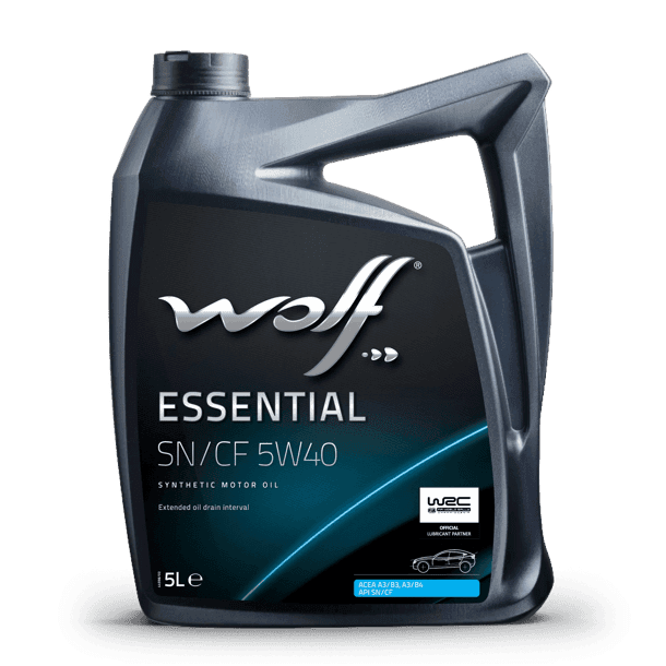 Huile moteur 5W40 ESSENTIAL SN/CF - Bidon 5 Litres - WOLF 1047678