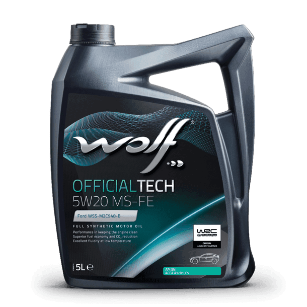 Huile moteur 5W20 MS-FE OFFICIALTECH - Bidon 5 Litres - WOLF 8320385